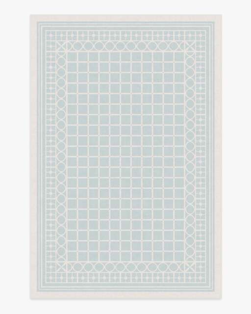 Palm Beach Powder Blue Flatwoven Rug by Gray Malin - 200x290 - Machine Washable Area Rug - Kid & Pet Friendly - Indoor Rugs - Ruggable - image 1