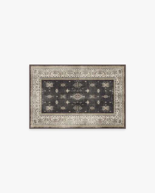 Verena Dark Wood Rug Black - 60x90 - Machine Washable Area Rug - Kid & Pet Friendly - Indoor Rugs - Ruggable - image 1