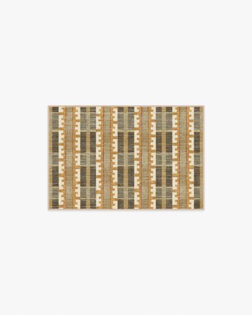 Olin Ochre Flatwoven Rug Yellow - 60x90 - Machine Washable Area Rug - Kid & Pet Friendly - Indoor Rugs - Ruggable - image 1