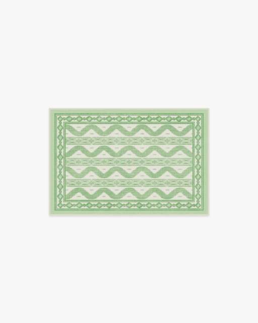 Ava Ikat Green Flatwoven Rug by Mrs. Alice - 60x90 - Machine Washable Area Rug - Kid & Pet Friendly - Indoor Rugs - Ruggable - image 1