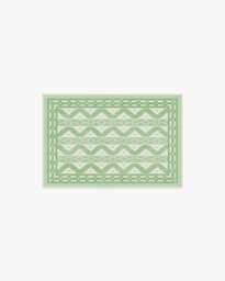 Ava Ikat Green Flatwoven Rug by Mrs. Alice - 60x90 - Machine Washable Area Rug - Kid & Pet Friendly - Indoor Rugs - Ruggable - thumbnail 1