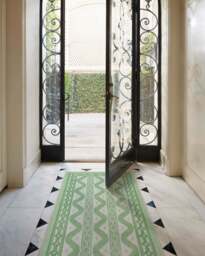 Ava Ikat Green Flatwoven Rug by Mrs. Alice - 60x90 - Machine Washable Area Rug - Kid & Pet Friendly - Indoor Rugs - Ruggable - thumbnail 2