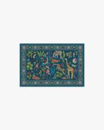 Jingle Jungle Royal Blue Rug by Iris Apfel - 60x90 - Machine Washable Area Rug - Kid & Pet Friendly - Indoor Rugs - Ruggable - thumbnail 1