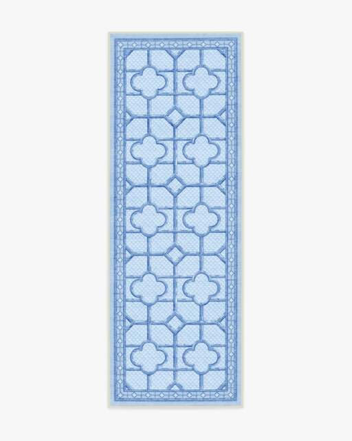 Shaded Bamboo Blue Outdoor Rug by Mrs. Alice - 75x215 - Machine Washable Area Rug - Kid & Pet Friendly - Indoor Rugs - Ruggable - image 1