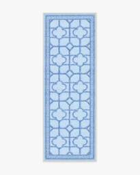 Shaded Bamboo Blue Outdoor Rug by Mrs. Alice - 75x215 - Machine Washable Area Rug - Kid & Pet Friendly - Outdoor Rugs - Ruggable - thumbnail 1