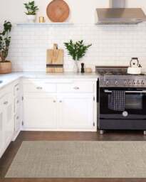 Crosshatch Natural Flatwoven Rug - 305x425 - Machine Washable Area Rug - Kid & Pet Friendly - Indoor Rugs - Ruggable - thumbnail 2