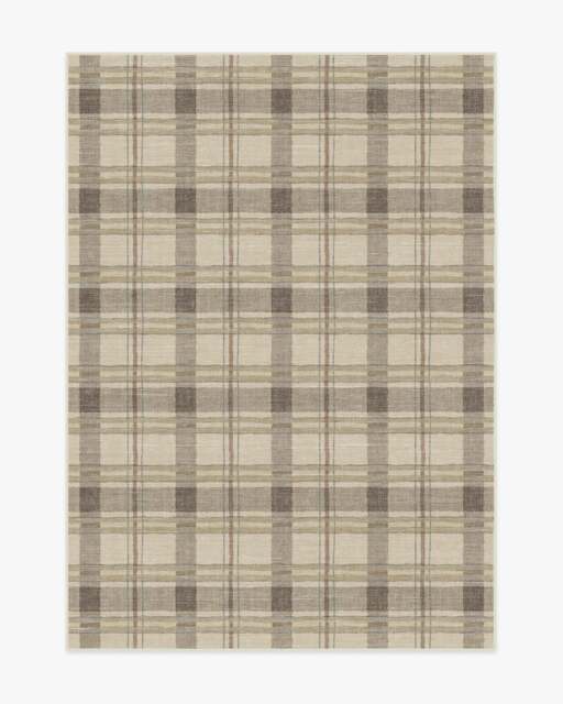 Piper Plaid Neutral Flatwoven Rug - 150x215 - Machine Washable Area Rug - Kid & Pet Friendly - Indoor Rugs - Ruggable - image 1