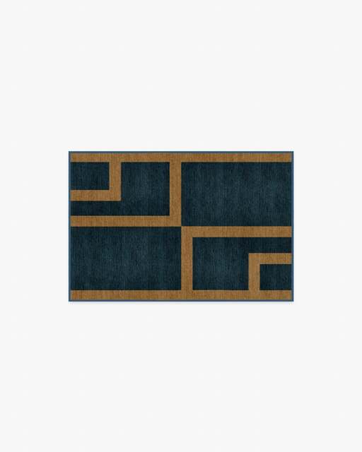 Aldo Indigo & Ochre Rug by The Local Project - 60x90 - Machine Washable Area Rug - Kid & Pet Friendly - Indoor Rugs - Ruggable - image 1