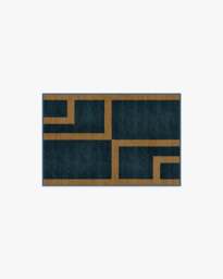 Aldo Indigo & Ochre Rug by The Local Project - 60x90 - Machine Washable Area Rug - Kid & Pet Friendly - Indoor Rugs - Ruggable - thumbnail 1