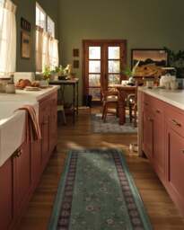 Pennywood Green & Pink Rug - 75x215 - Machine Washable Area Rug - Kid & Pet Friendly - Indoor Rugs - Ruggable - thumbnail 2
