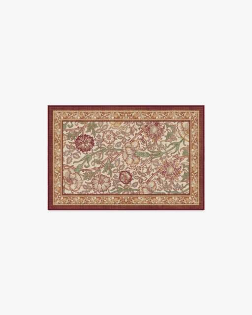 Pink & Rose Burgundy Rug by Morris & Co. - 60x90 - Machine Washable Area Rug - Kid & Pet Friendly - Indoor Rugs - Ruggable - image 1