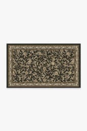 Bird & Pomegranate Soft Black Rug by Morris & Co. - 75x305 - Machine Washable Area Rug - Kid & Pet Friendly - Indoor Rugs - Ruggable - thumbnail 2