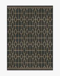 Diana Trellis Black & Gold Flatwoven Rug by The Hiltons - 150x215 - Machine Washable Area Rug - Kid & Pet Friendly - Indoor Rugs - Ruggable