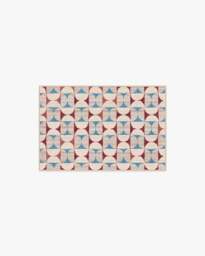 Orana Red & Light Blue Flatwoven Rug - 60x90 - Machine Washable Area Rug - Kid & Pet Friendly - Indoor Rugs - Ruggable - thumbnail 1