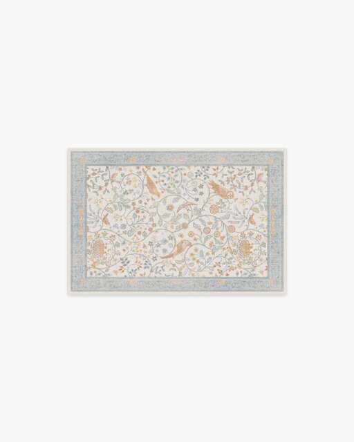 Newill Ivory & Blue Rug by Morris & Co. - 60x90 - Machine Washable Area Rug - Kid & Pet Friendly - Indoor Rugs - Ruggable - image 1