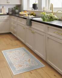 Newill Ivory & Blue Rug by Morris & Co. - 60x90 - Machine Washable Area Rug - Kid & Pet Friendly - Indoor Rugs - Ruggable - thumbnail 2