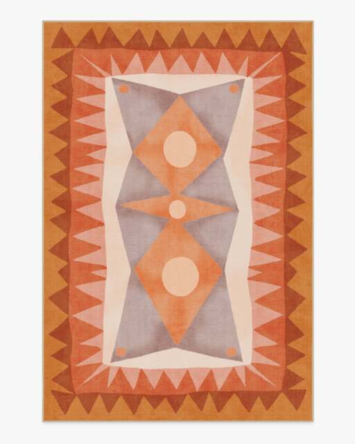 Hilma Papaya Outdoor Rug by Jungalow Orange - 185x275 - Machine Washable Area Rug - Kid & Pet Friendly - Indoor Rugs - Ruggable - image 1