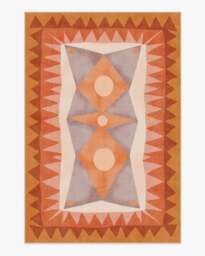 Hilma Papaya Outdoor Rug by Justina Blakeney Orange - 185x275 - Machine Washable Area Rug - Kid & Pet Friendly - Outdoor Rugs - Ruggable - thumbnail 1