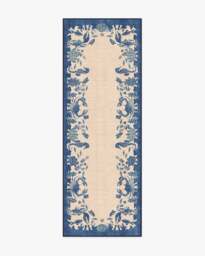Ionia Sapphire & Natural Outdoor Rug - 75x215 - Machine Washable Area Rug - Kid & Pet Friendly - Outdoor Rugs - Ruggable - thumbnail 1