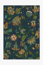 Frida Floral Navy Tufted Rug - 185x275 - Machine Washable Area Rug - Kid & Pet Friendly - Indoor Rugs - Ruggable - thumbnail 1