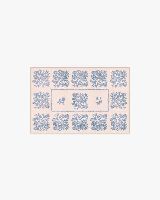 Iona Cream & Blue Rug - 60x90 - Machine Washable Area Rug - Kid & Pet Friendly - Indoor Rugs - Ruggable - image 1