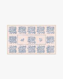 Iona Cream & Blue Rug - 60x90 - Machine Washable Area Rug - Kid & Pet Friendly - Indoor Rugs - Ruggable - thumbnail 2