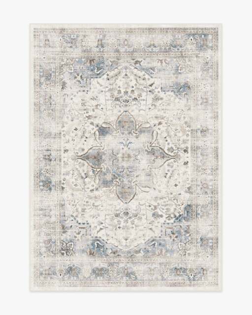 Sarrah Blue Quartz Flatwoven Rug - 150x215 - Machine Washable Area Rug - Kid & Pet Friendly - Indoor Rugs - Ruggable - image 1