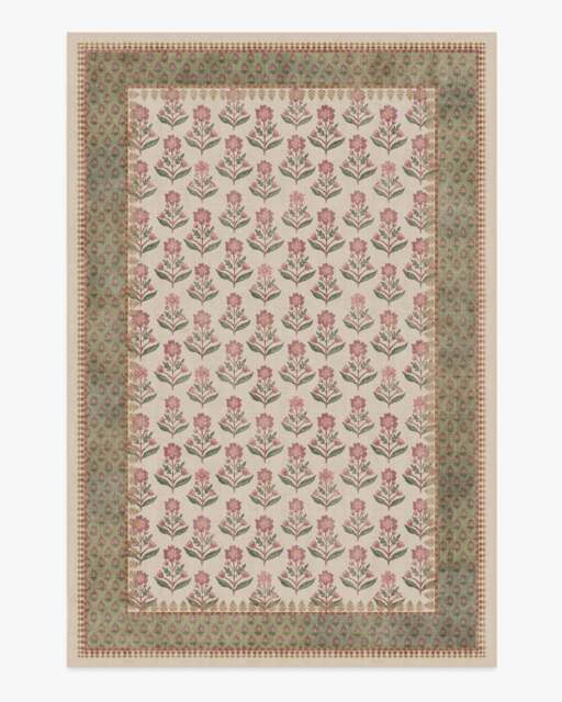 Sundara Natural & Blush Rug - 185x275 - Machine Washable Area Rug - Kid & Pet Friendly - Indoor Rugs - Ruggable - image 1