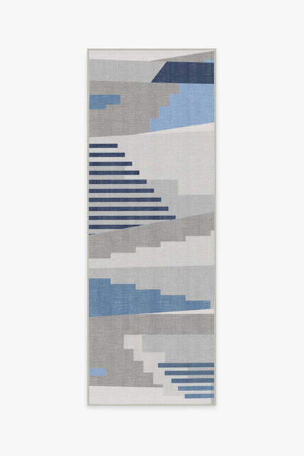 Tropea Grey & Blue Outdoor Rug - 75x215 - Machine Washable Area Rug - Kid & Pet Friendly - Outdoor Rugs - Ruggable - image 1