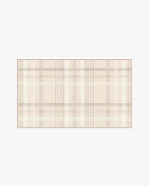 Charming Plaid Neutral Rug - 90x150 - Machine Washable Area Rug - Kid & Pet Friendly - Indoor Rugs - Ruggable - image 1