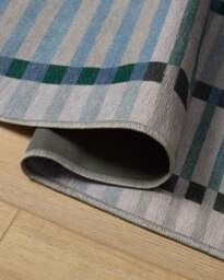 Quincy Soft Blue Flatwoven Rug - 90x150 - Machine Washable Area Rug - Kid & Pet Friendly - Indoor Rugs - Ruggable - thumbnail 2