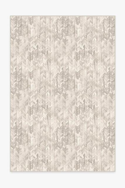 Watercolour Herringbone Cream Rug Neutral - 185x275 - Machine Washable Area Rug - Kid & Pet Friendly - Indoor Rugs - Ruggable