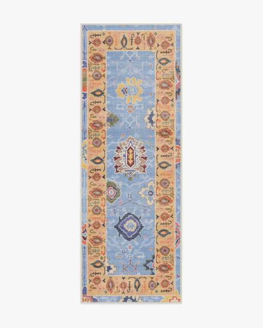 Mehr Soft Blue & Yellow Outdoor Rug - 75x215 - Machine Washable Area Rug - Kid & Pet Friendly - Outdoor Rugs - Ruggable - image 1