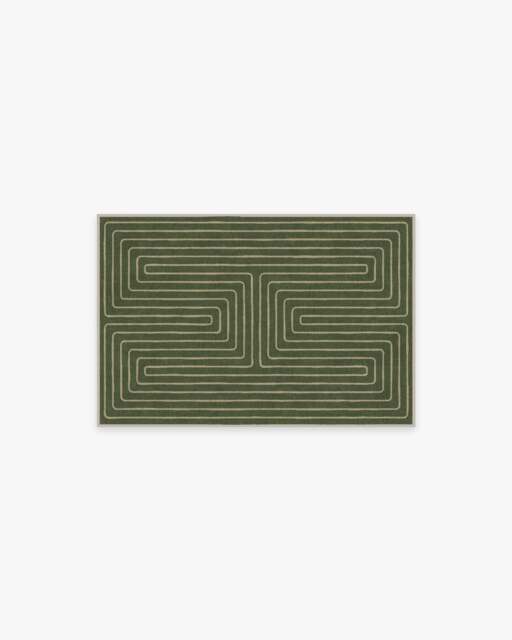 Labyrinth Fern Green Rug by Jonathan Adler - 60x90 - Machine Washable Area Rug - Kid & Pet Friendly - Indoor Rugs - Ruggable - image 1