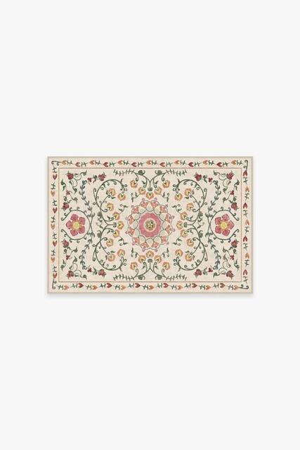 Suzani Coral Rug - 60x90 - Machine Washable Area Rug - Kid & Pet Friendly - Indoor Rugs - Ruggable - image 1