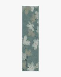 Magnolia Teal Rug - 75x365 - Machine Washable Area Rug - Kid & Pet Friendly - Indoor Rugs - Ruggable - thumbnail 2