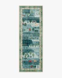 Alder Soft Blue Rug - 75x215 - Machine Washable Area Rug - Kid & Pet Friendly - Indoor Rugs - Ruggable - thumbnail 1