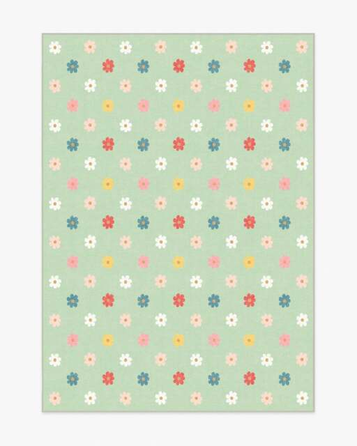 Oopsy Daisy Multicolour Rug Green - 150x215 - Machine Washable Area Rug - Kid & Pet Friendly - Indoor Rugs - Ruggable - image 1