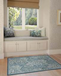 Marigold Blue Rug by Morris & Co. - 60x90 - Machine Washable Area Rug - Kid & Pet Friendly - Indoor Rugs - Ruggable - thumbnail 3