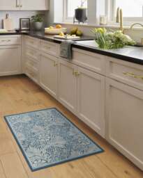 Marigold Blue Rug by Morris & Co. - 60x90 - Machine Washable Area Rug - Kid & Pet Friendly - Indoor Rugs - Ruggable - thumbnail 2