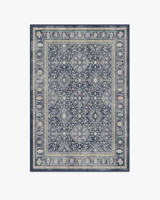 Alessia Dusk Blue Flatwoven Rug - 120x185 - Machine Washable Area Rug - Kid & Pet Friendly - Indoor Rugs - Ruggable - image 1
