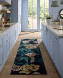 Bamboo & Bird Indigo Flatwoven Rug by Sanderson - 60x90 - Machine Washable Area Rug - Kid & Pet Friendly - Indoor Rugs - Ruggable - thumbnail 2