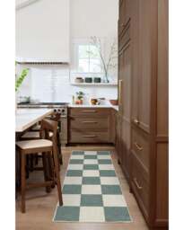 Jaque Checkered Slate Green Flatwoven Rug - 305x425 - Machine Washable Area Rug - Kid & Pet Friendly - Indoor Rugs - Ruggable - thumbnail 2
