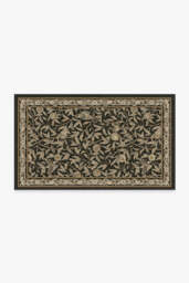 Bird & Pomegranate Soft Black Rug by Morris & Co. - 200x290 - Machine Washable Area Rug - Kid & Pet Friendly - Indoor Rugs - Ruggable - thumbnail 2
