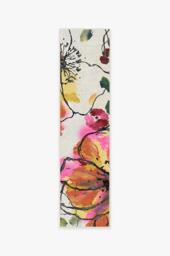 Watercolour Floral Multicolour Rug Orange - 60x90 - Machine Washable Area Rug - Kid & Pet Friendly - Indoor Rugs - Ruggable - thumbnail 2