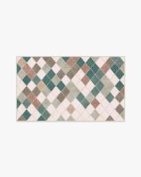Diamond Mosaic Neutral Teal Rug - 60x90 - Machine Washable Area Rug - Kid & Pet Friendly - Indoor Rugs - Ruggable - thumbnail 2