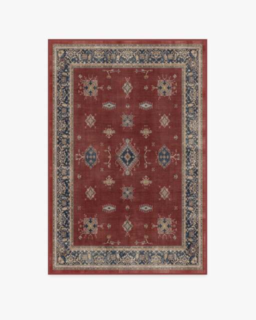 Verena Amber Red Flatwoven Rug - 120x185 - Machine Washable Area Rug - Kid & Pet Friendly - Indoor Rugs - Ruggable - image 1