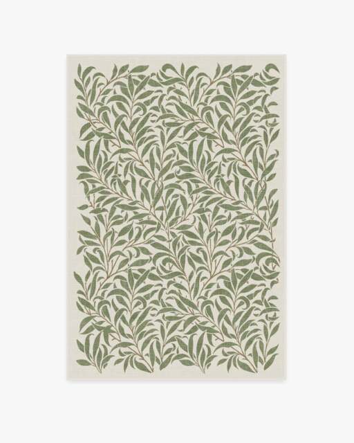 Pure Willow Boughs Green Rug by Morris & Co. - 120x185 - Machine Washable Area Rug - Kid & Pet Friendly - Indoor Rugs - Ruggable - image 1