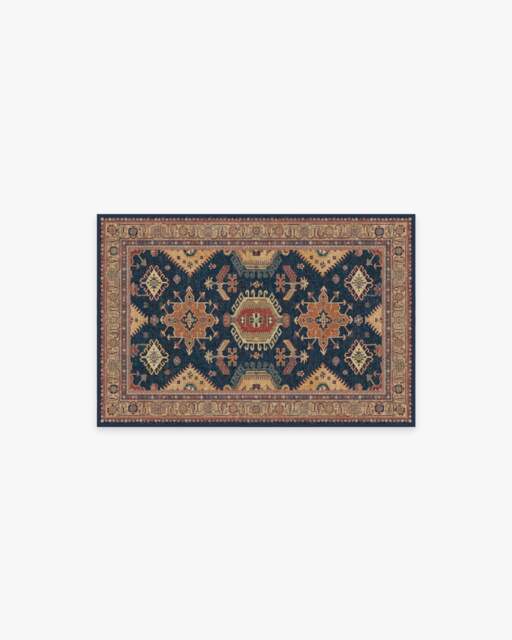 Cambria Sapphire Flatwoven Rug - 60x90 - Machine Washable Area Rug - Kid & Pet Friendly - Indoor Rugs - Ruggable - image 1
