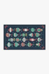 Outdoor Festive Garland Navy Rug - 90x150 - Machine Washable Area Rug - Kid & Pet Friendly - Outdoor Rugs - Ruggable